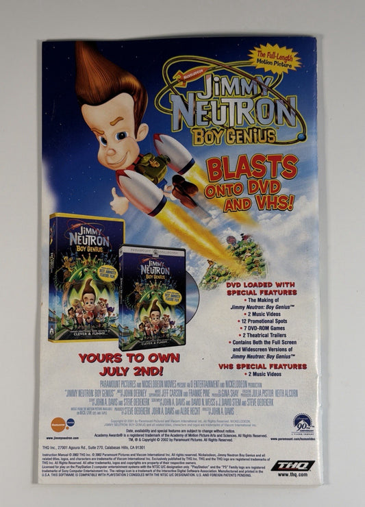 Jimmy Neutron Boy Genius PS2 PlayStation 2 Instruction Manual Only