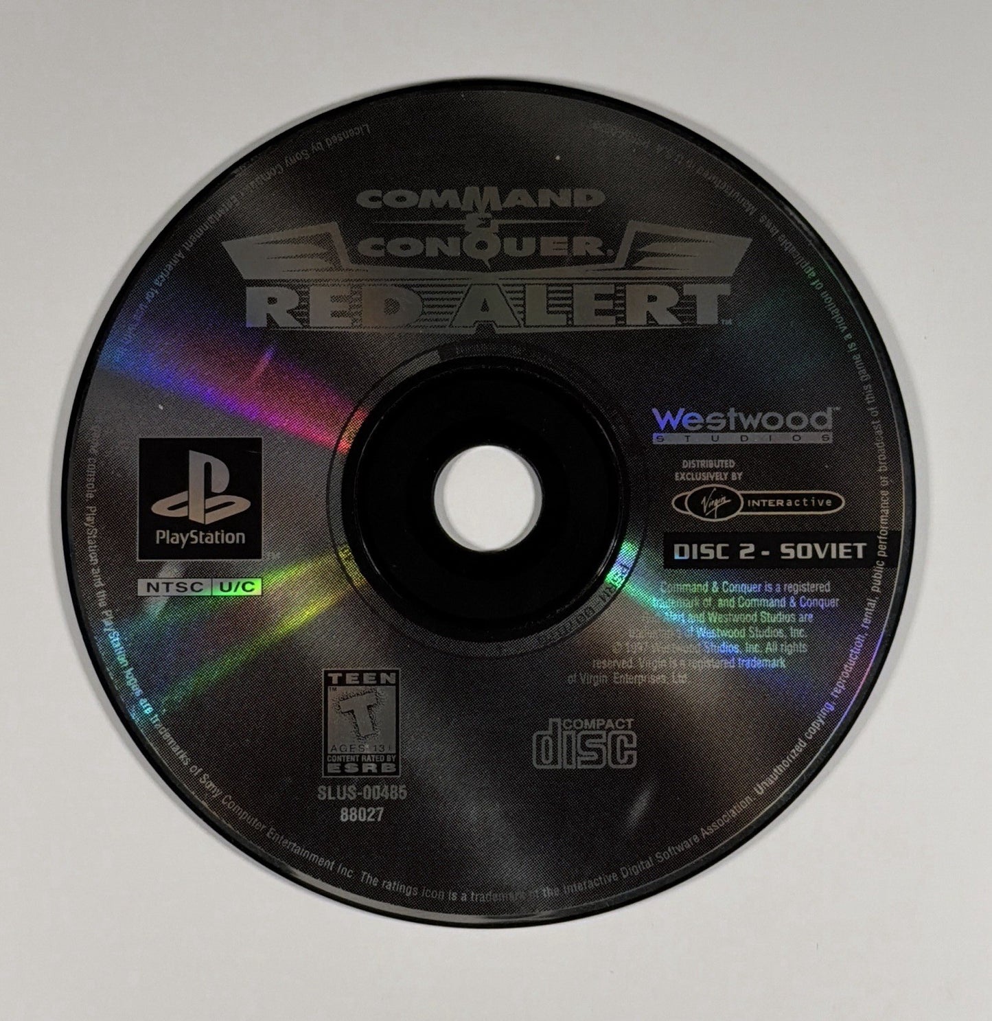 Command & Conquer Red Alert PS1 PlayStation 1 - Soviets Disc 2 Only Tested!