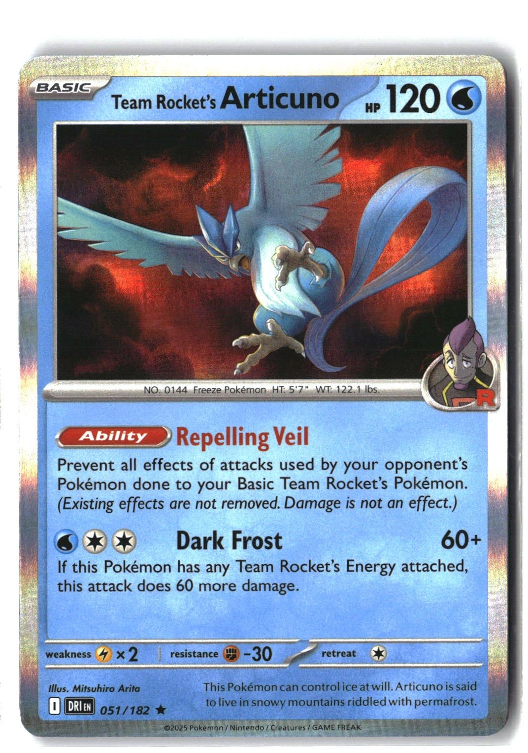 Team Rocket's Articuno Holofoil NM (Destined Rivals 051/182)