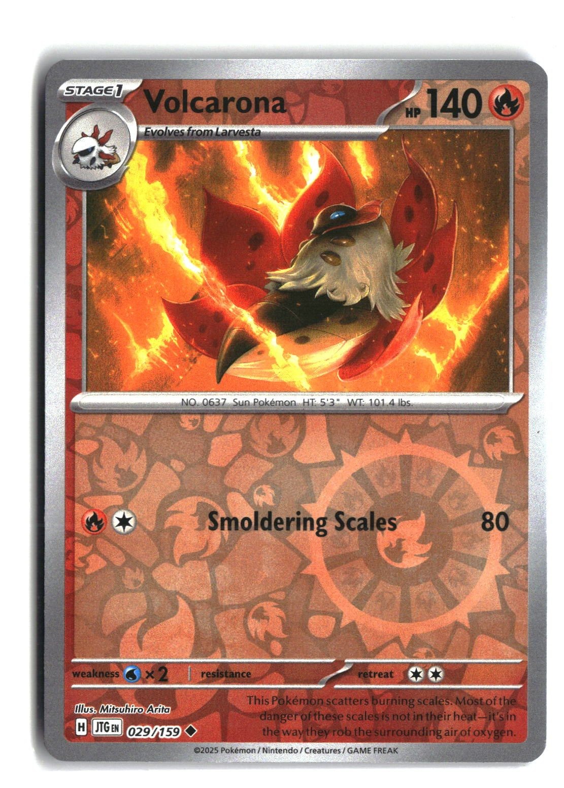 Volcarona Reverse Holofoil NM (Journey Together 029/159)
