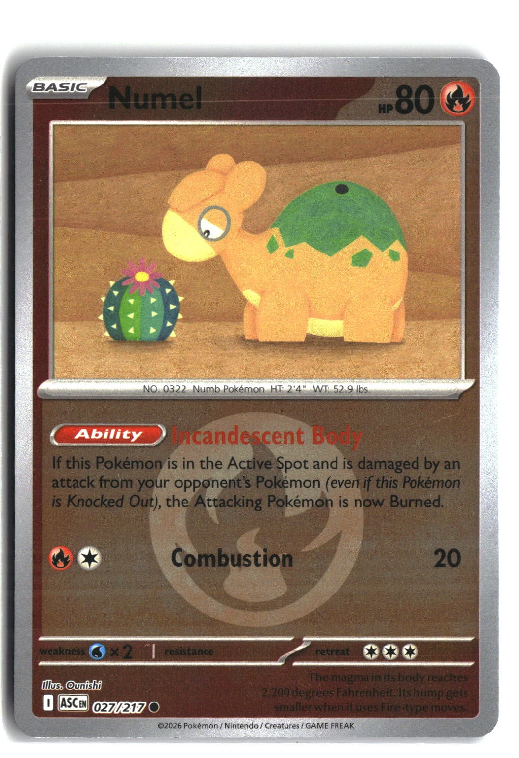 Numel (Energy Symbol Pattern) Reverse Holofoil NM (ME: Ascended Heroes 027/217)