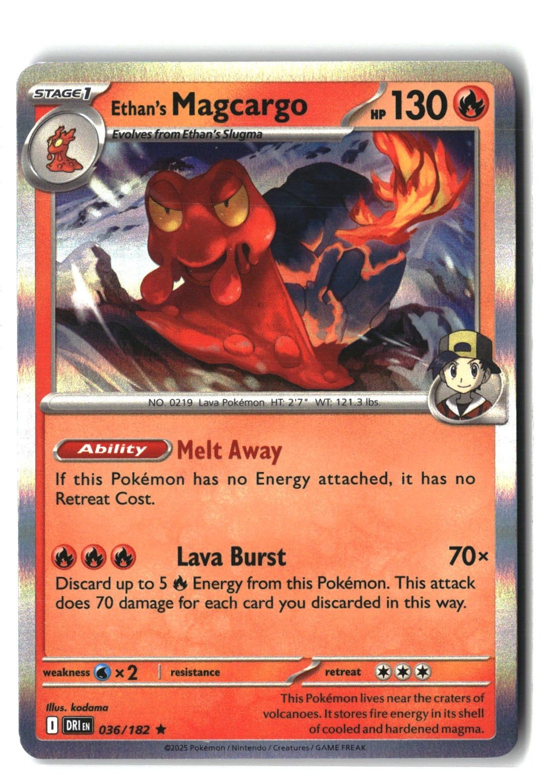 Ethan's Magcargo Holofoil NM (Destined Rivals 036/182)