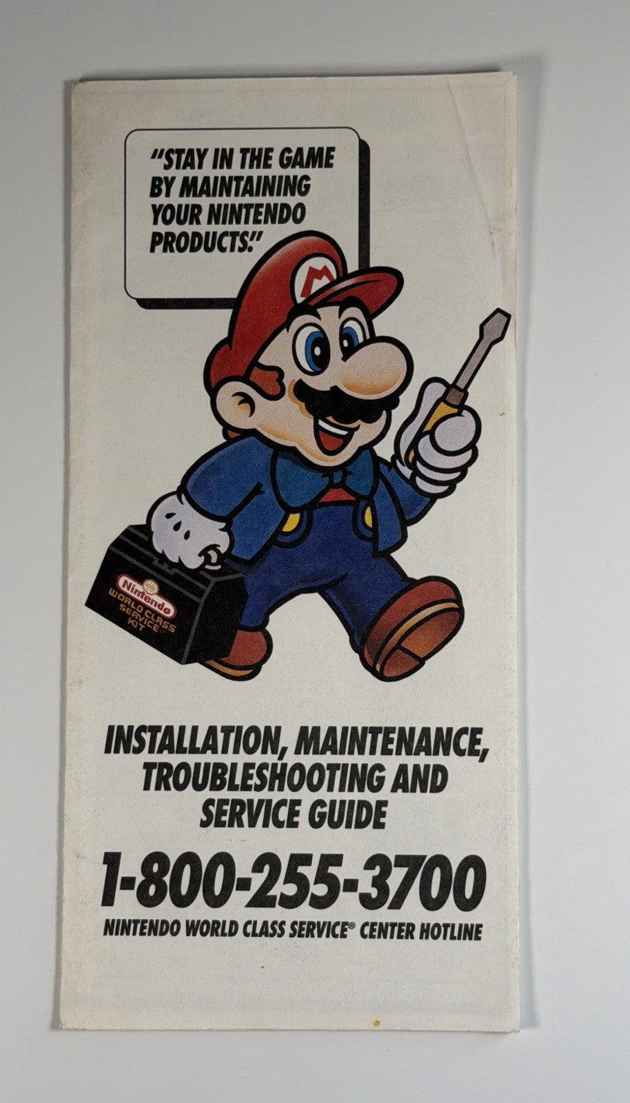 Nintendo NES NWC Service Center Brochure Pamphlet Mario Repair 1991 RARE