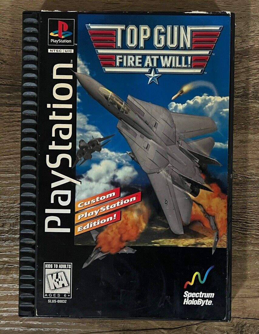 Top Gun: Fire at Will! (PlayStation 1) LONG CASE No Manual Tested And Works!