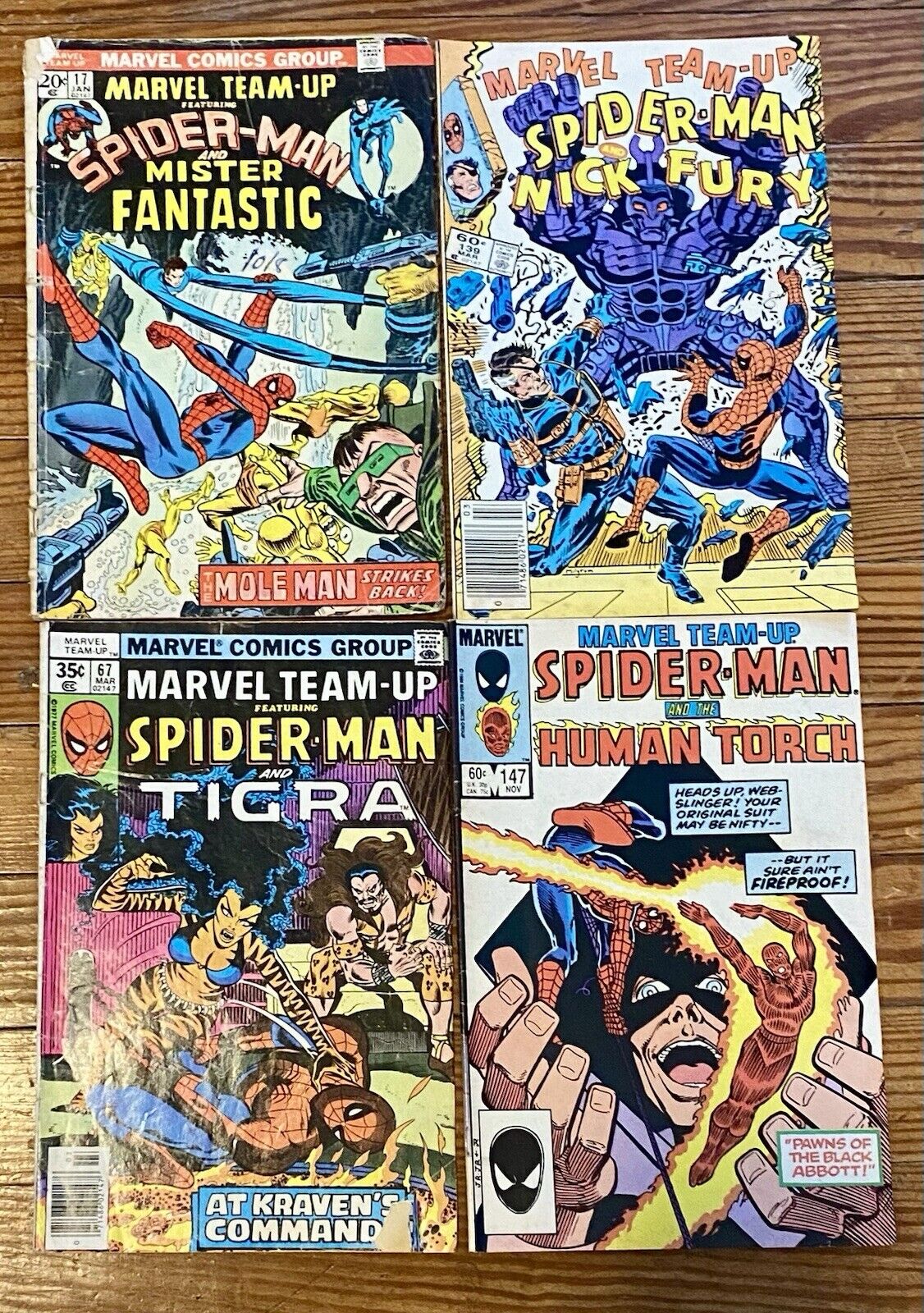Marvel Team Up 17 67 139 147 Bundle Lot All Feature Spider—man