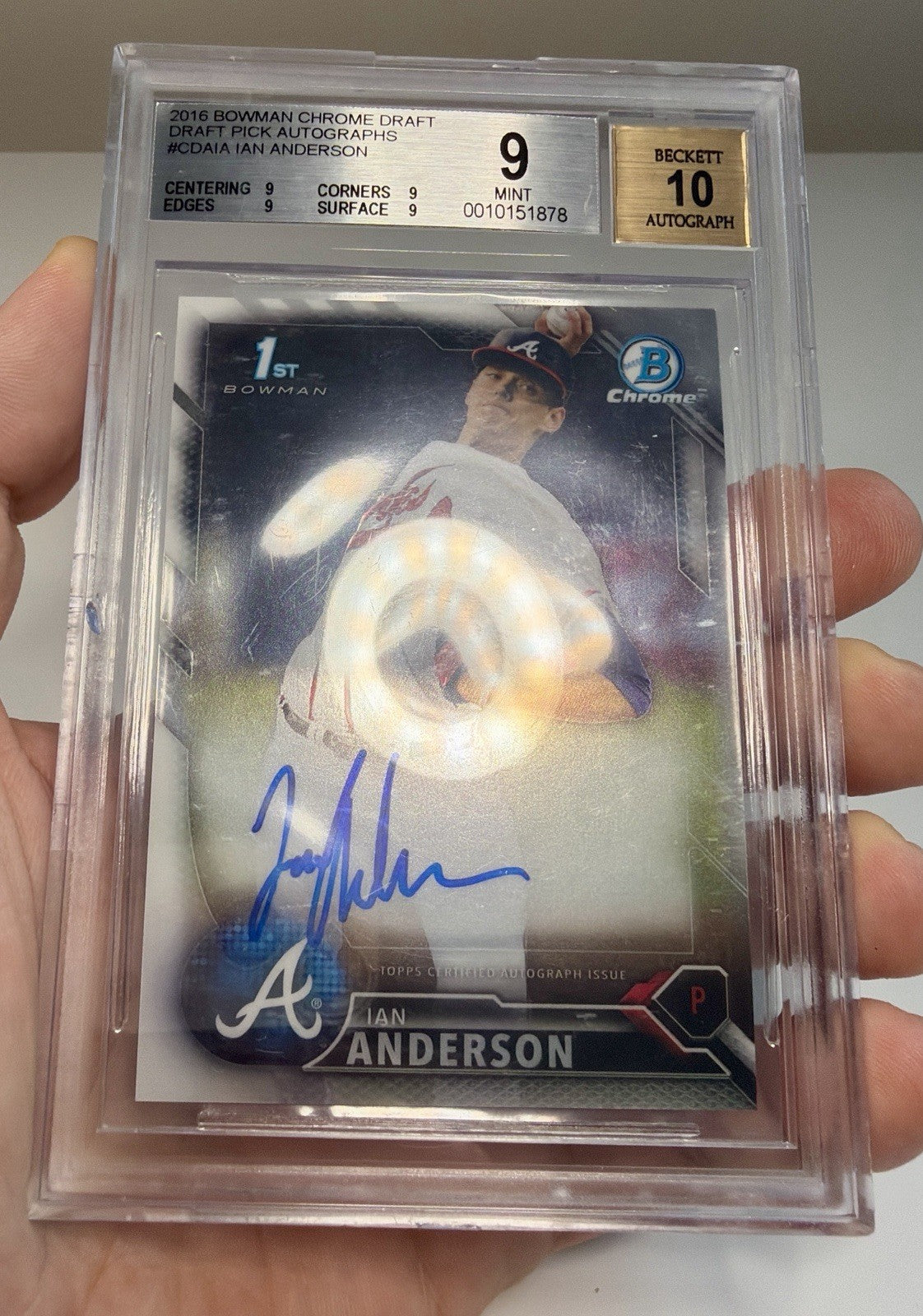2016 Bowman Chrome Draft Ian Anderson Autograph BGS 9 Mint #CDAIA