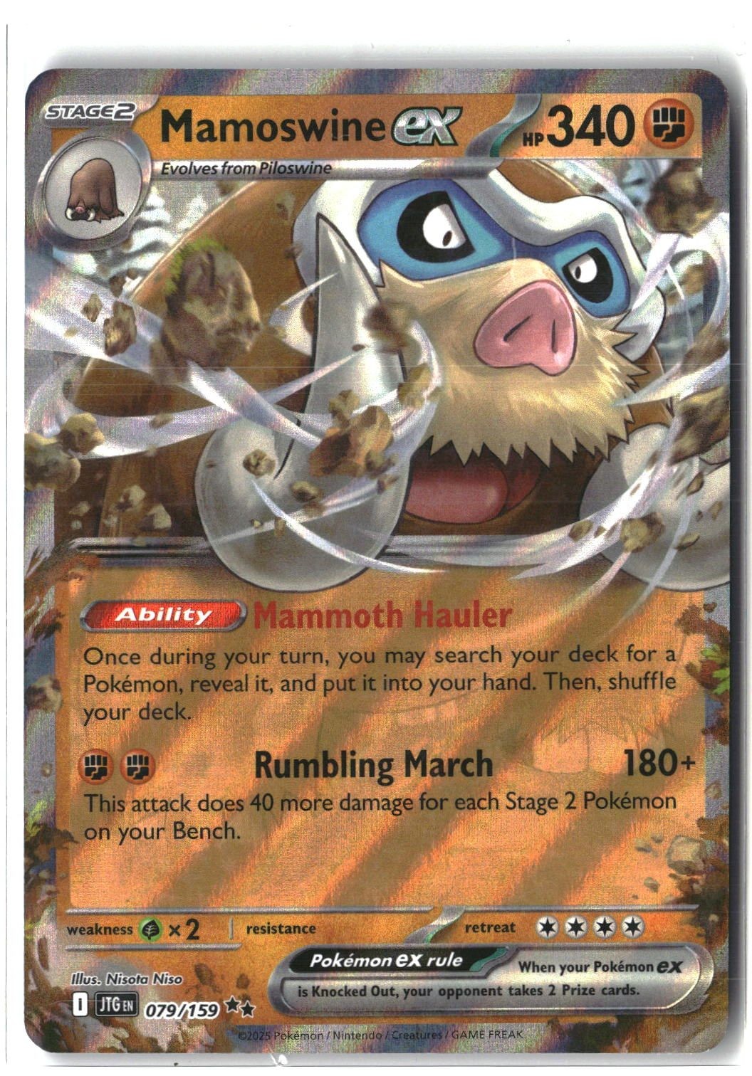 Mamoswine ex Holofoil NM (Journey Together 079/159)