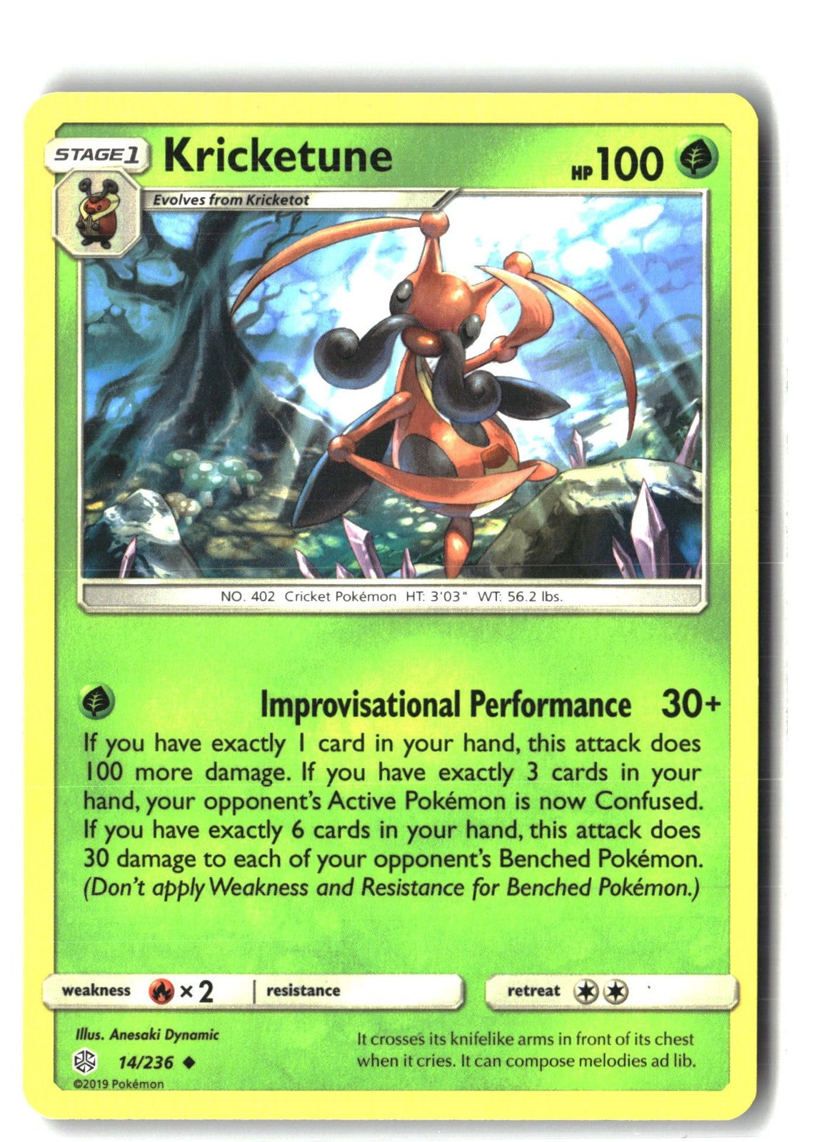 Kricketune (SM - Cosmic Eclipse 14/236) NM