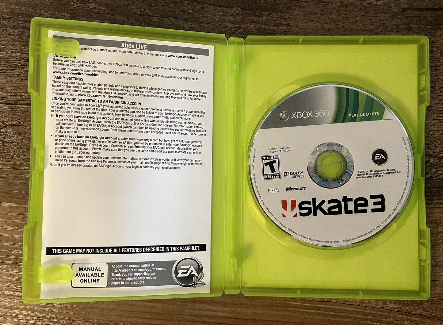 Skate 3 - Platinum Hits (Microsoft Xbox 360, 2010) CIB, Tested & Works!