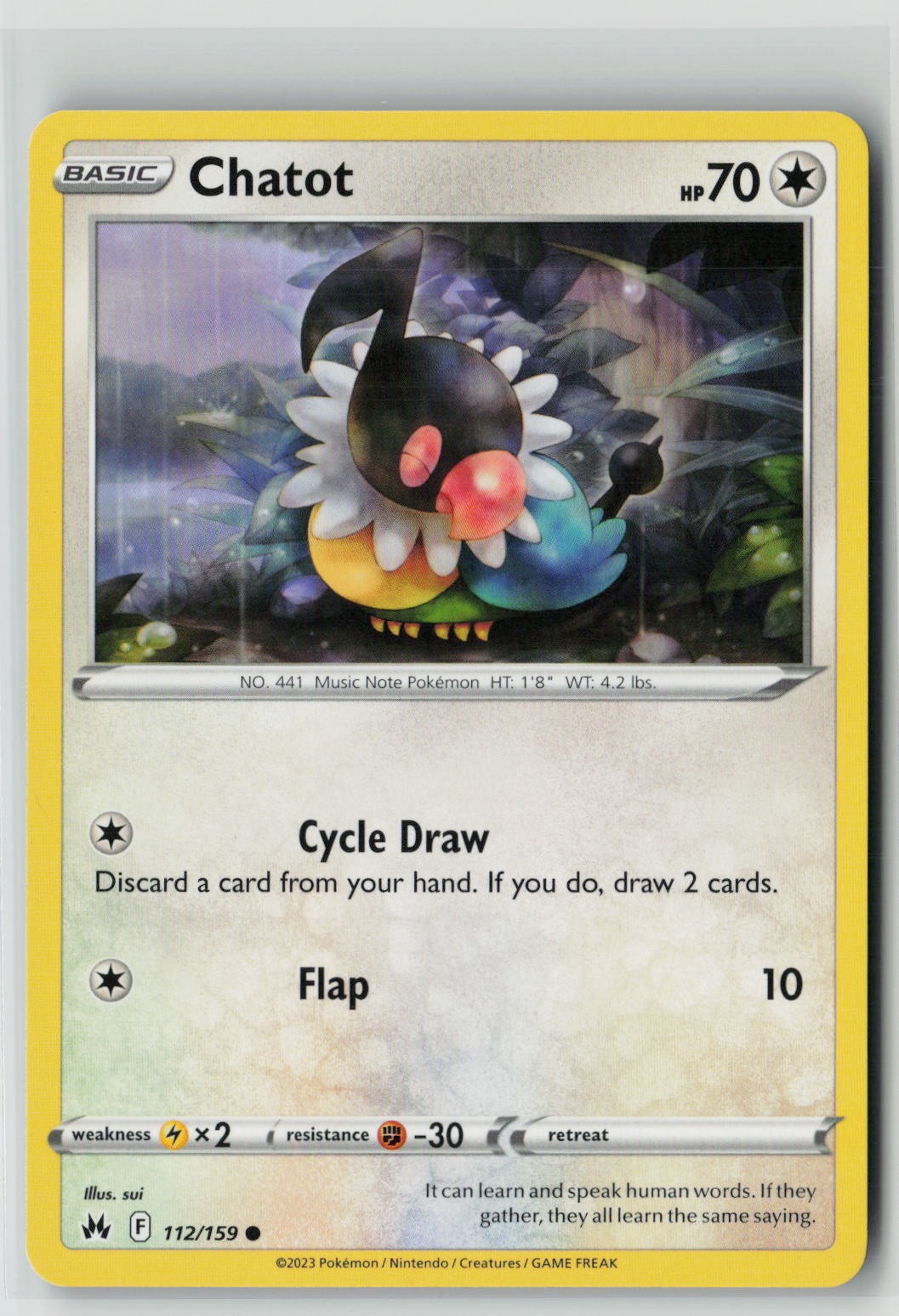 Chatot (SWSH: Crown Zenith 112/159) NM