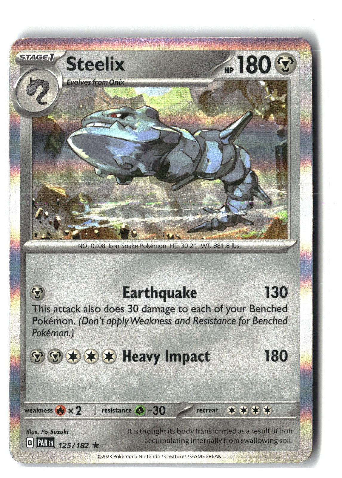Steelix Holofoil NM (Paradox Rift 125/182)