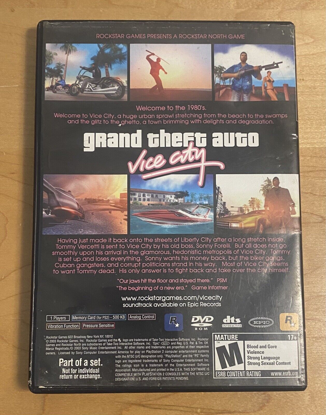 Grand Theft Auto Vice City 2 Disc Set (PlayStation 2 PS2) CIB W/ Manual & Map