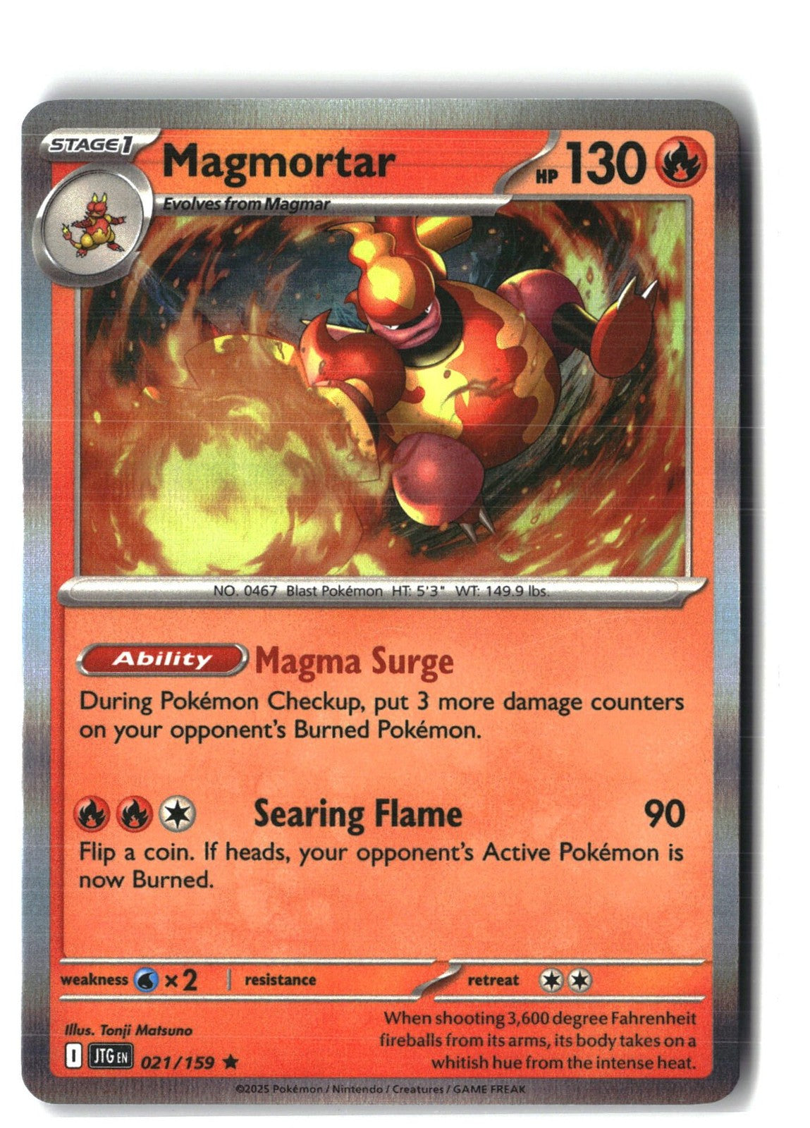 Magmortar Holofoil NM (Journey Together 021/159)