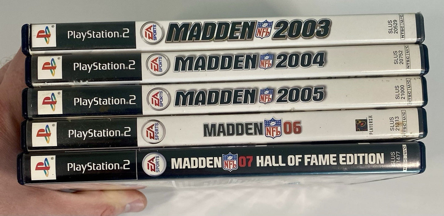 PS2 Sony PlayStation 2 Game Lot Bundle (5) Madden 03 04 05 06 07 All CIB & Work