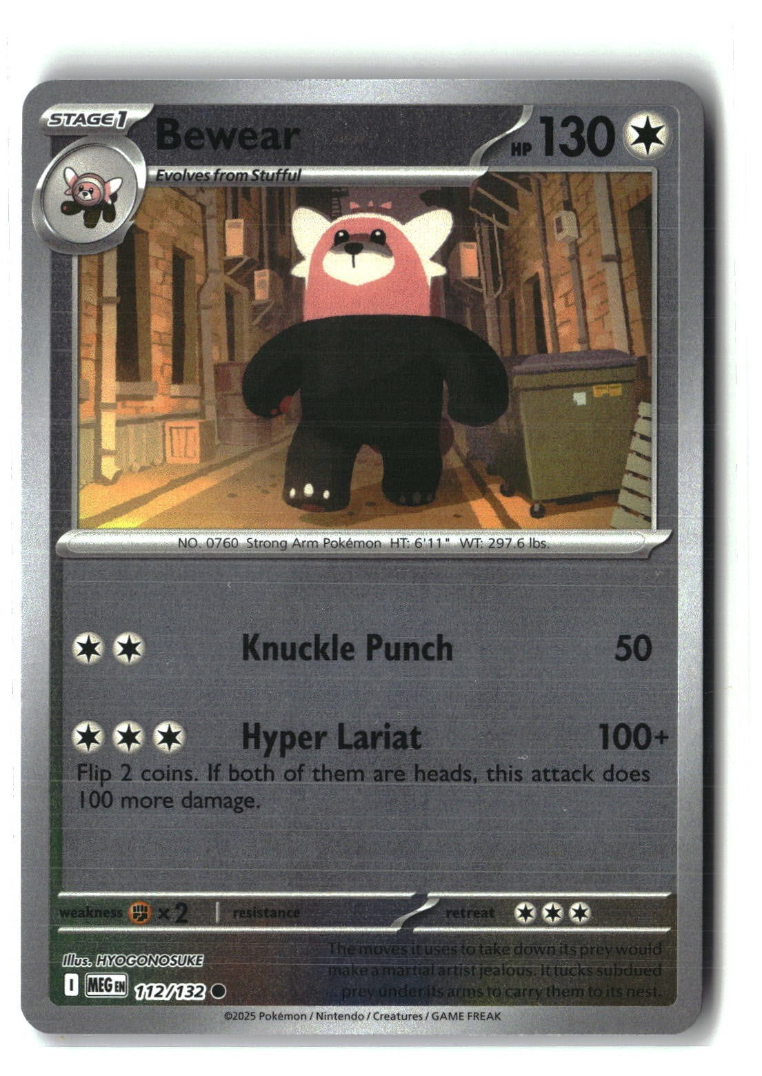 Bewear Reverse Holofoil NM (Mega Evolution 112/132)