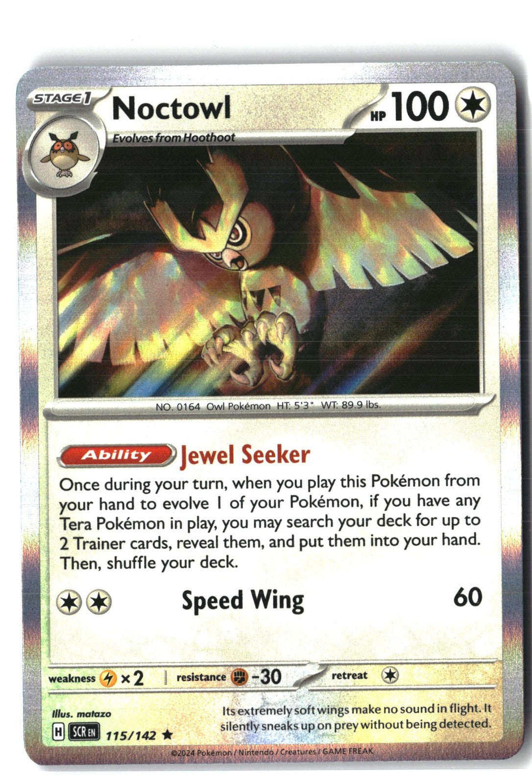 Noctowl Holofoil NM (Stellar Crown 115/142)
