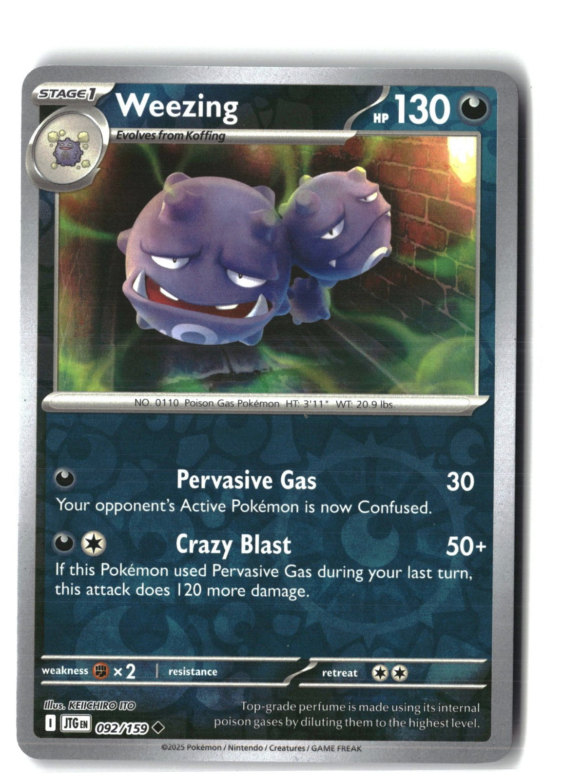 Weezing Reverse Holofoil NM (Journey Together 092/159)