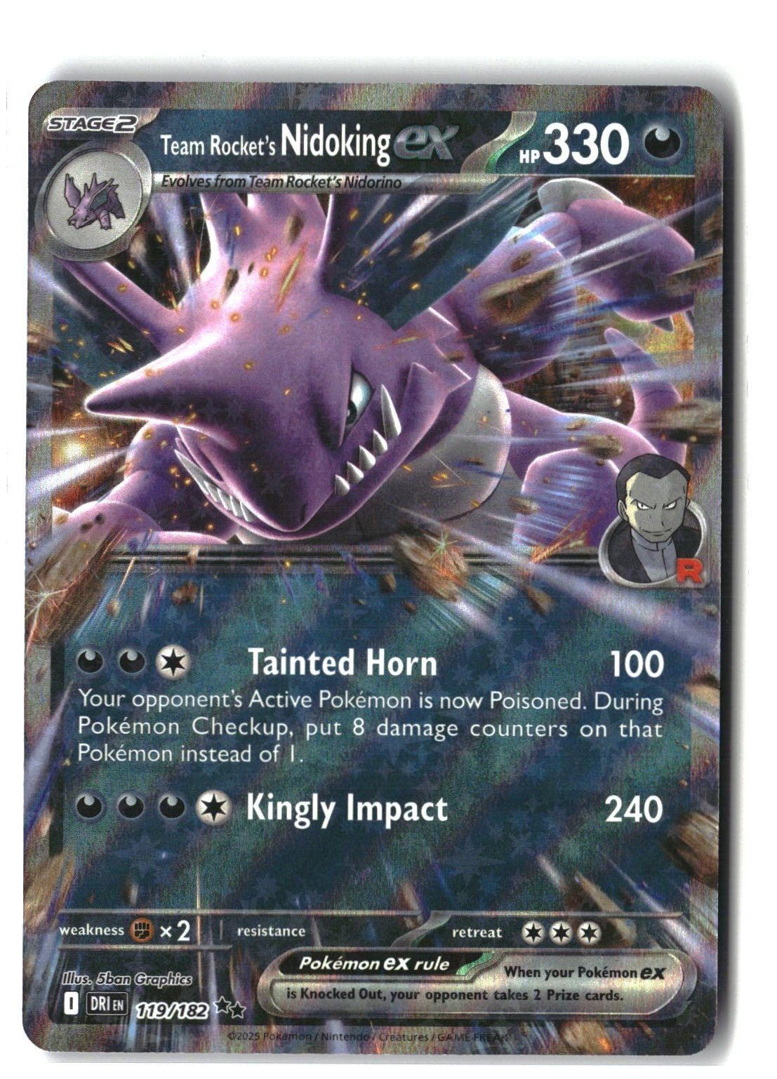 Team Rocket's Nidoking ex Holofoil NM (Destined Rivals 119/182)
