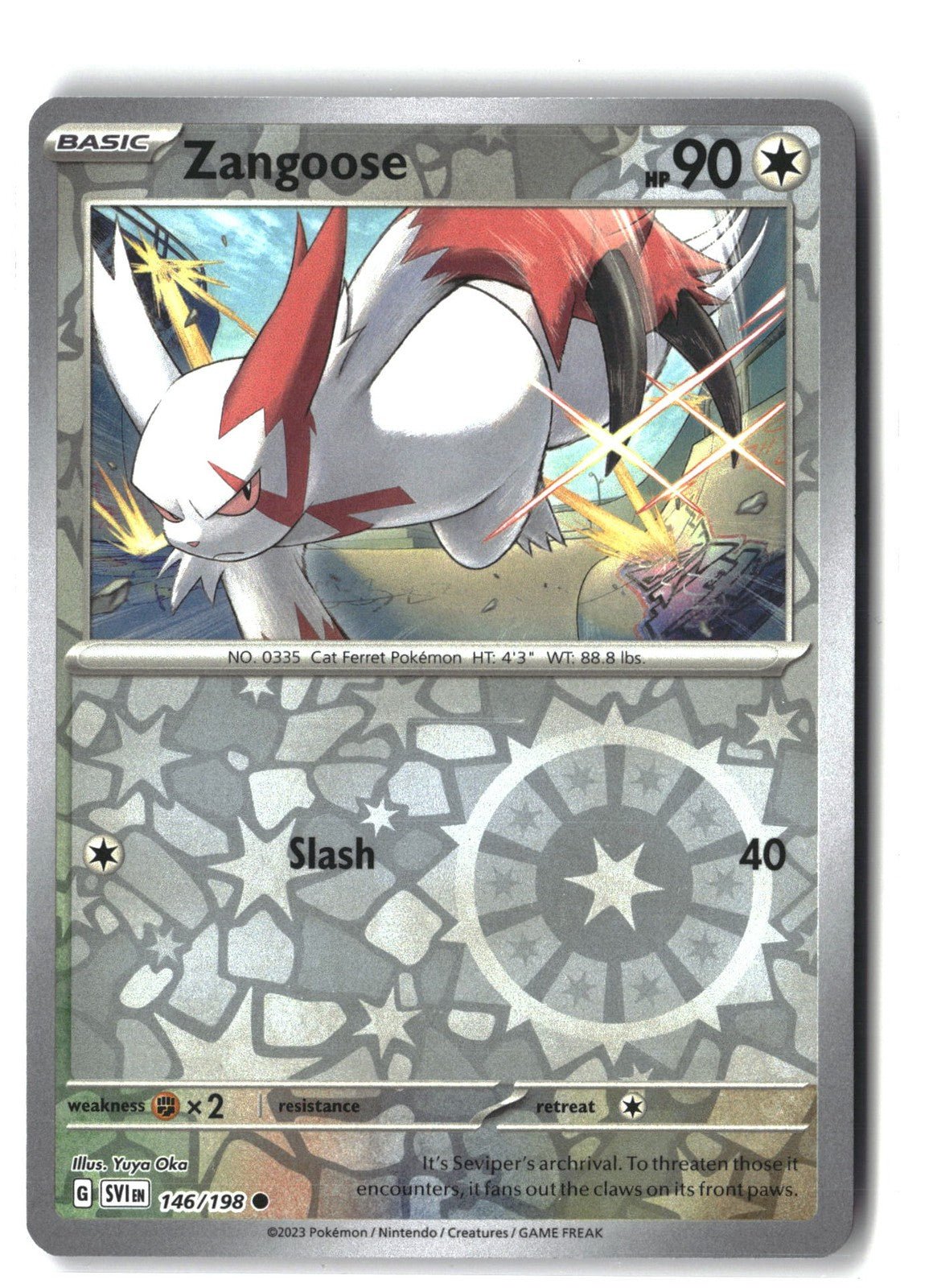 Zangoose Reverse Holofoil NM (Scarlet & Violet Base Set 146/198)