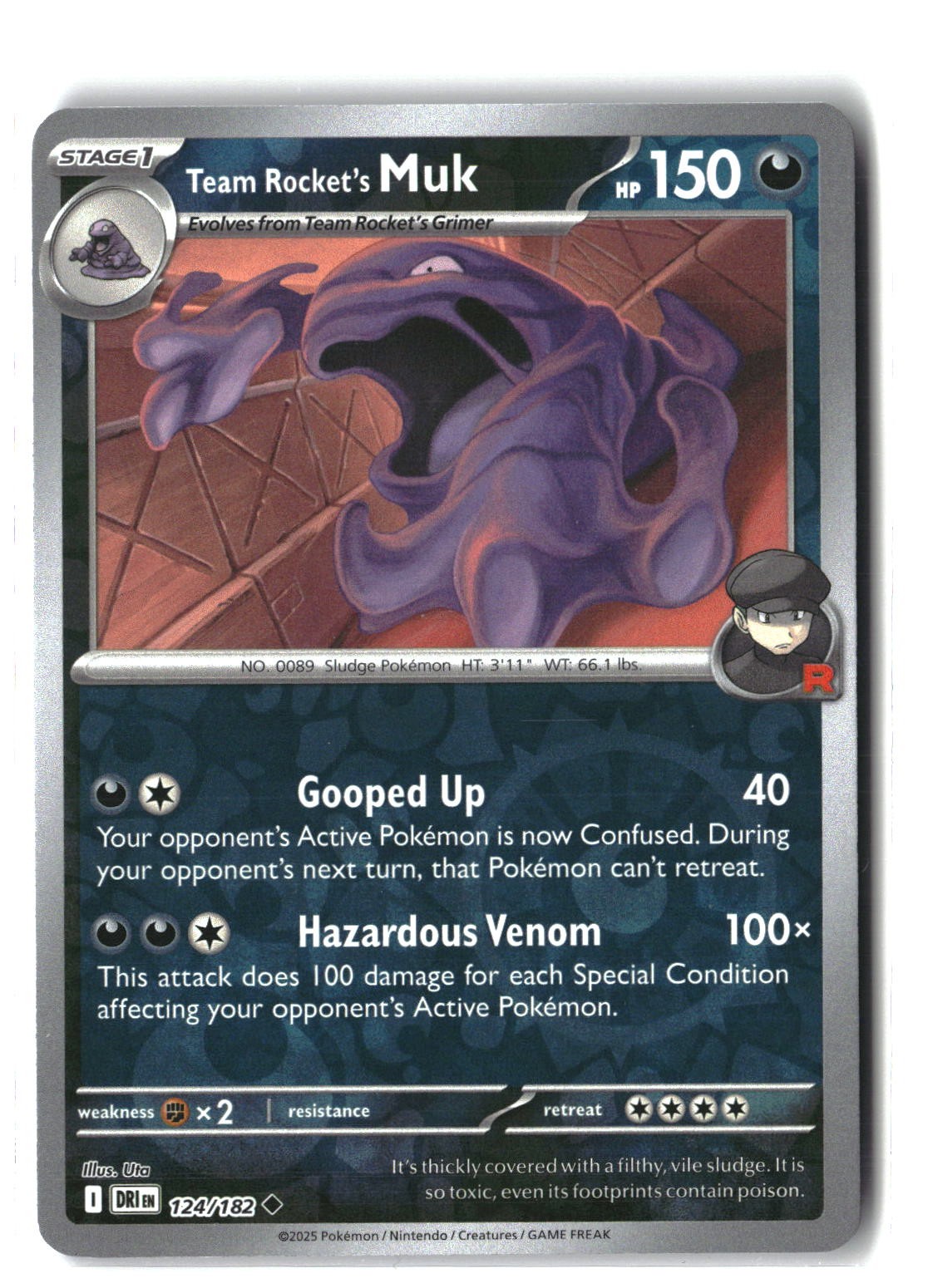 Team Rocket's Muk Reverse Holofoil NM (Destined Rivals 124/182)
