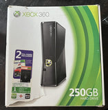 Microsoft Xbox 360 Console Slim Black W/ Box, Controller & Cords Tested & Works!