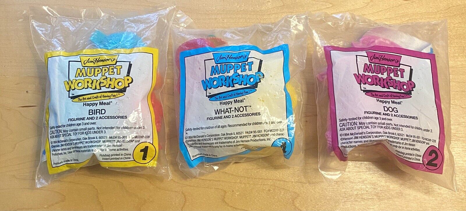 3 Set New McDonalds 1994 Muppet Jim Henson's Workshop Happy Meal  Toys