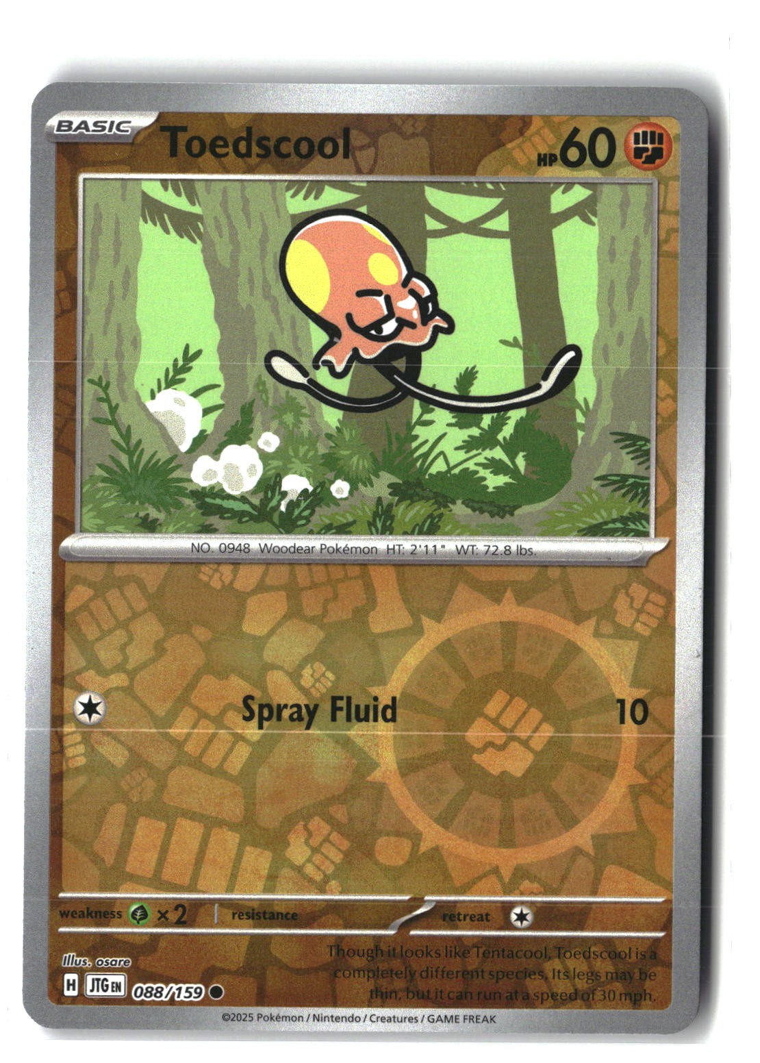 Toedscool Reverse Holofoil NM (Journey Together 088/159)
