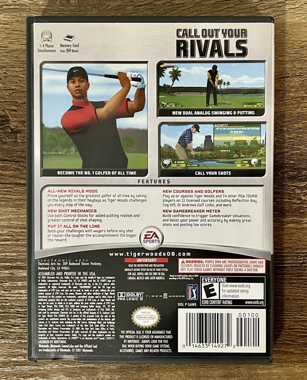 Tiger Woods PGA Tour 06 (Nintendo GameCube, 2005) Complete with Manual EA Sports