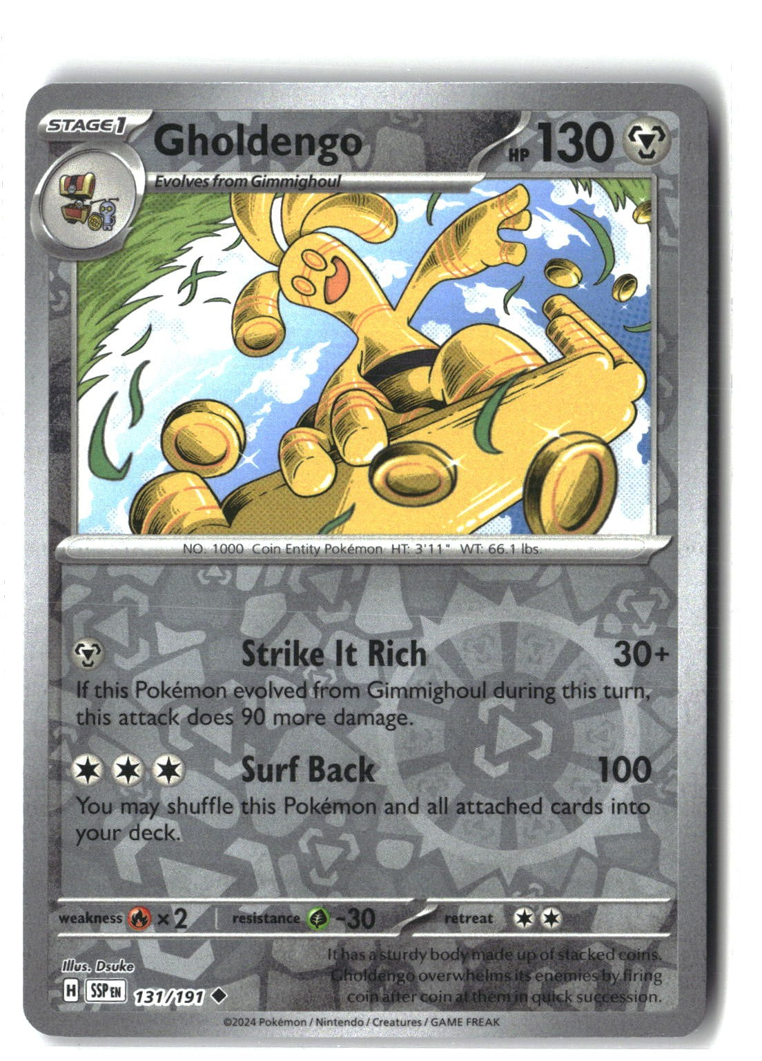 Gholdengo Reverse Holofoil NM (Surging Sparks 131/191)
