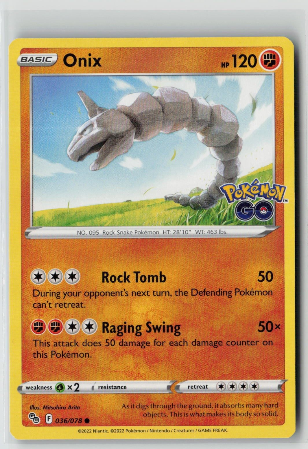 Onix (Pokemon GO 036/078) NM