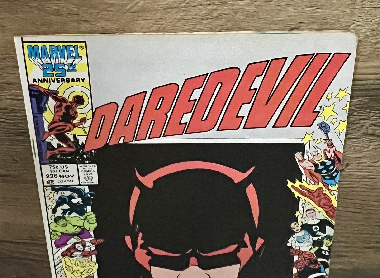 DAREDEVIL 236 VF+ White Pages MARVEL 1986! 25TH ANNIVERSARY COVER