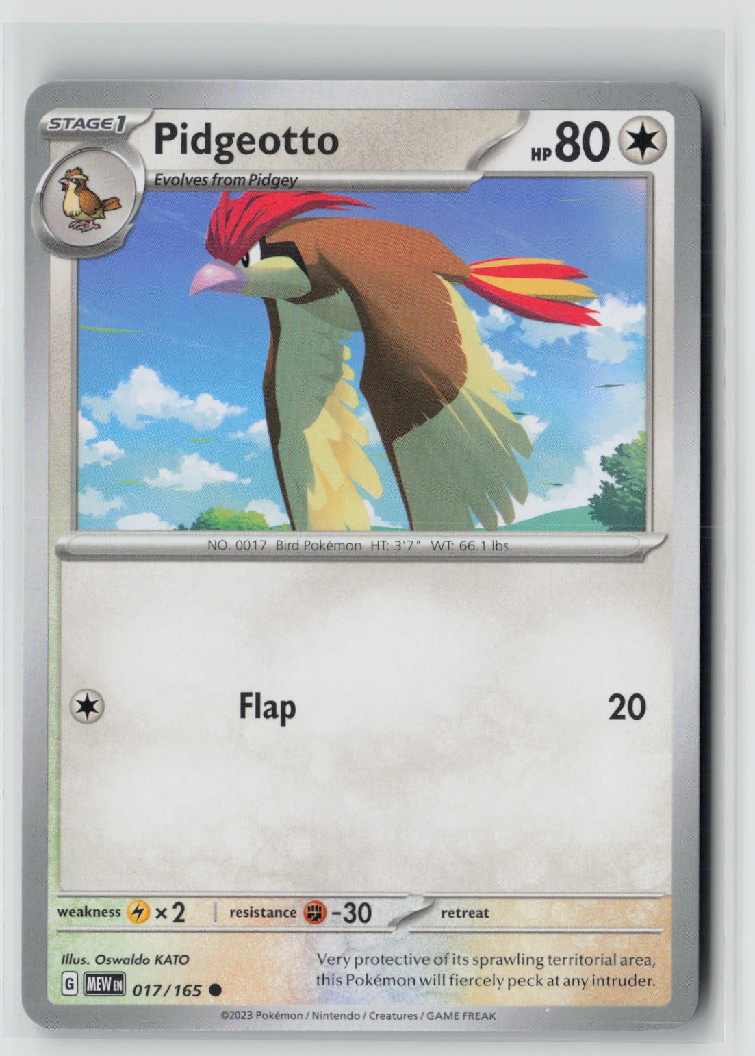 Pidgeotto (SV: Scarlet & Violet 151 017/165) NM