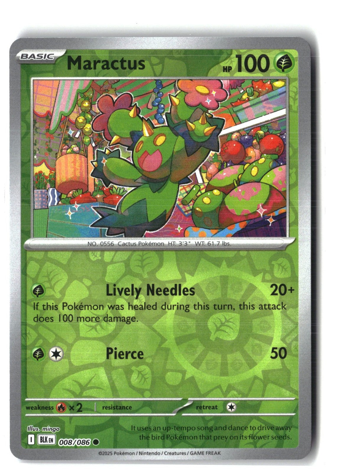 Maractus Reverse Holofoil NM (SV: Black Bolt 008/086)