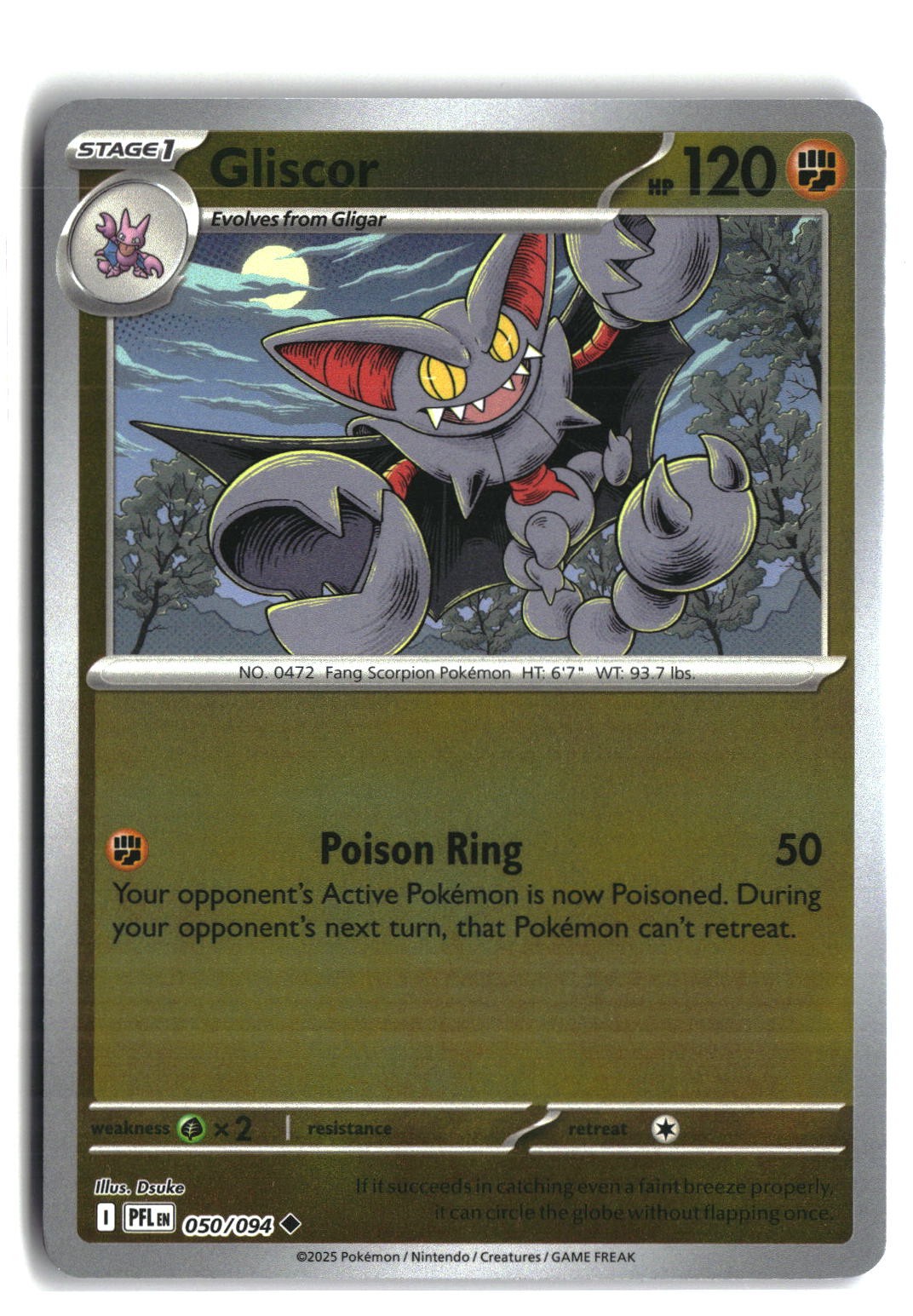 Gliscor Reverse Holofoil NM (Phantasmal Flames 050/094)