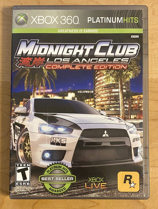 Midnight Club: Los Angeles - Complete Edition, Platinum Hits (Xbox 360 2009) CIB