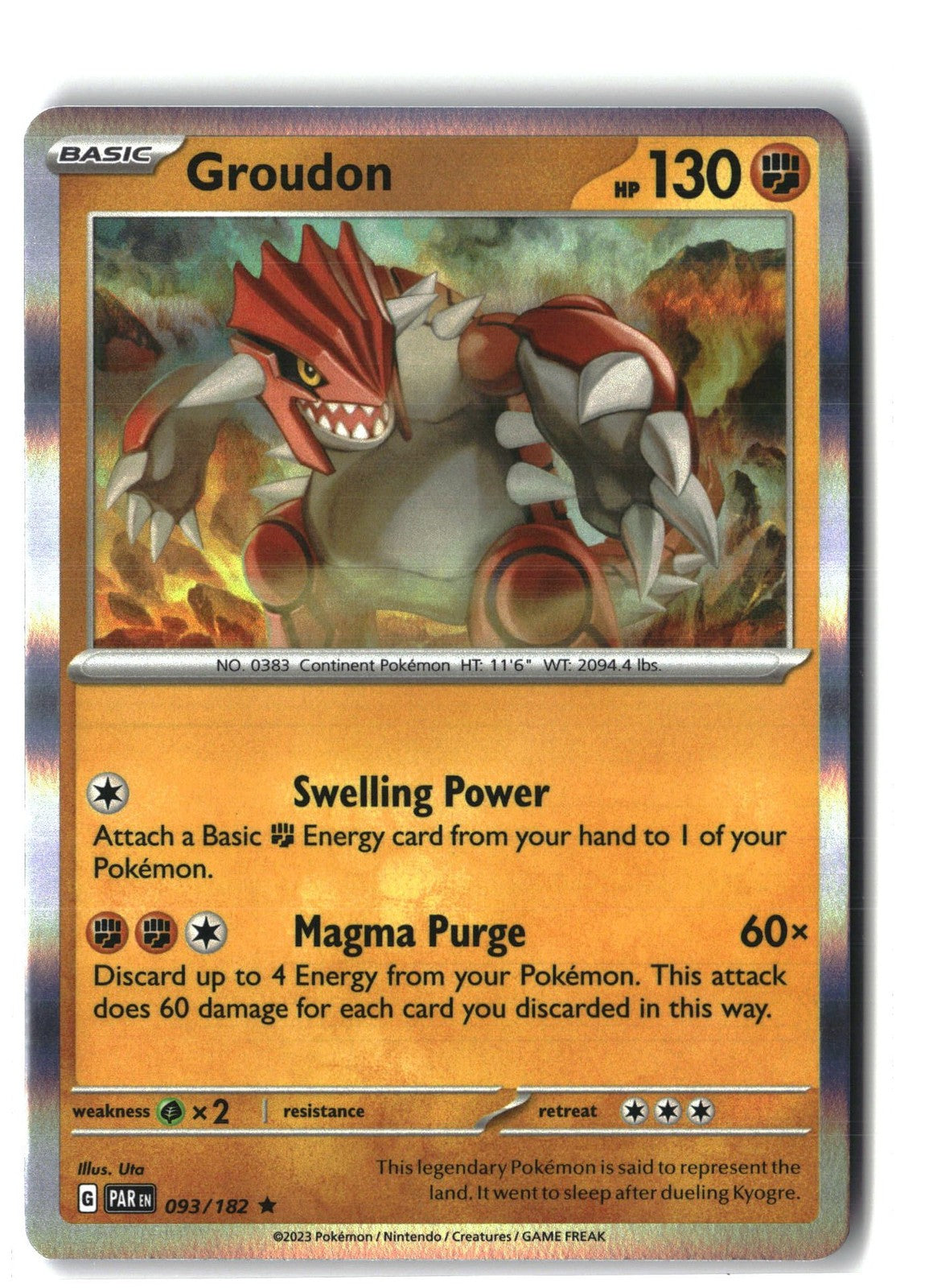 Groudon Holofoil NM (Paradox Rift 093/182)