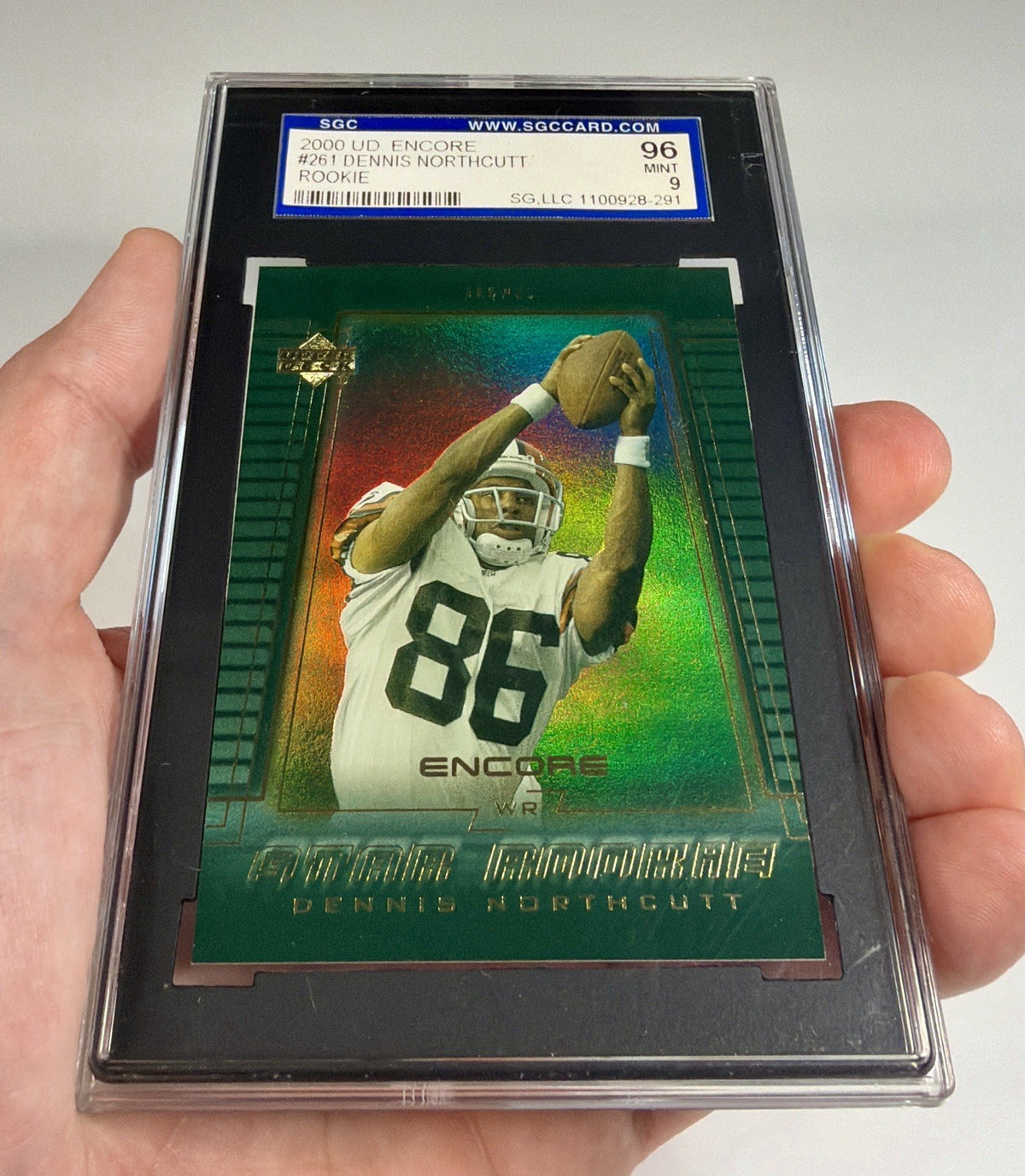2000 Upper Deck Encore Dennis Northcutt #261 SGC 9 Mint Rookie Cleveland Browns