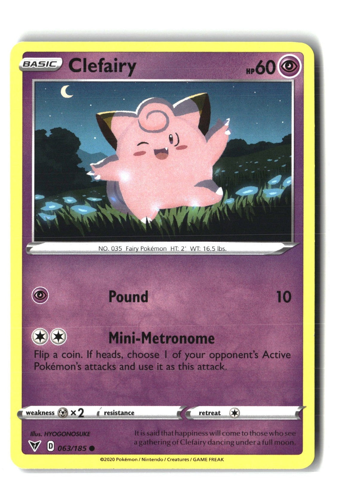 Clefairy (SWSH04: Vivid Voltage 063/185) NM