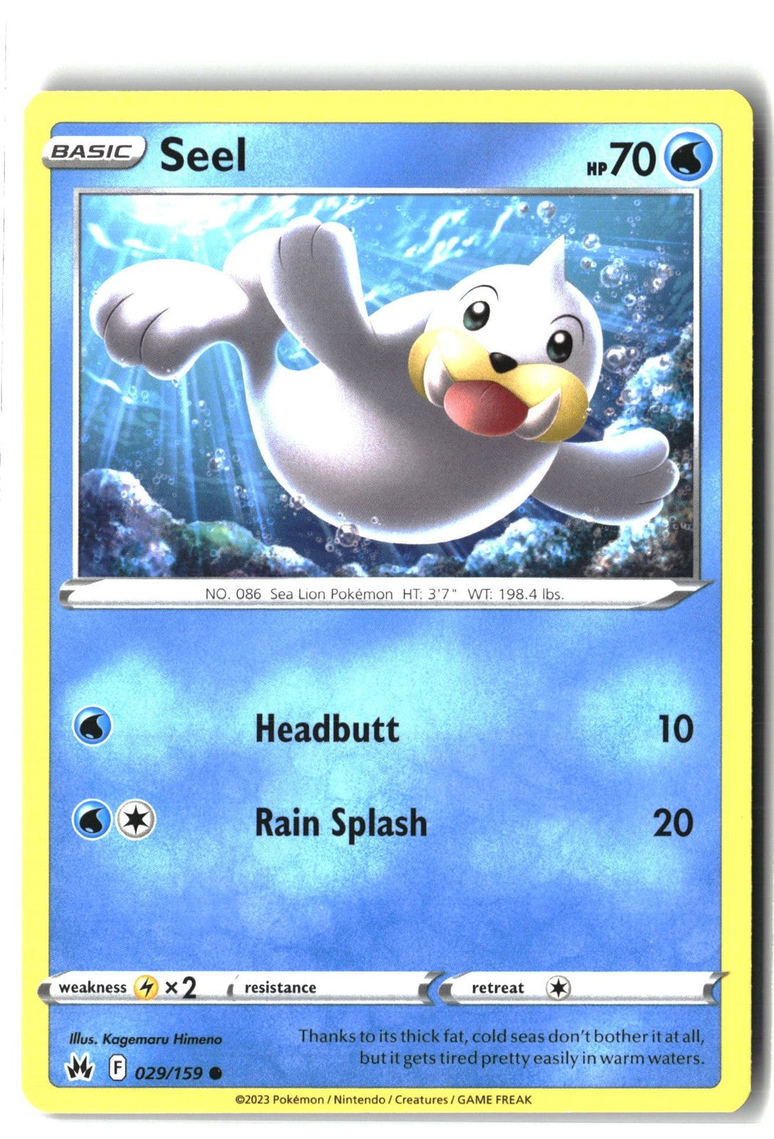Seel (SWSH: Crown Zenith 029/159) NM