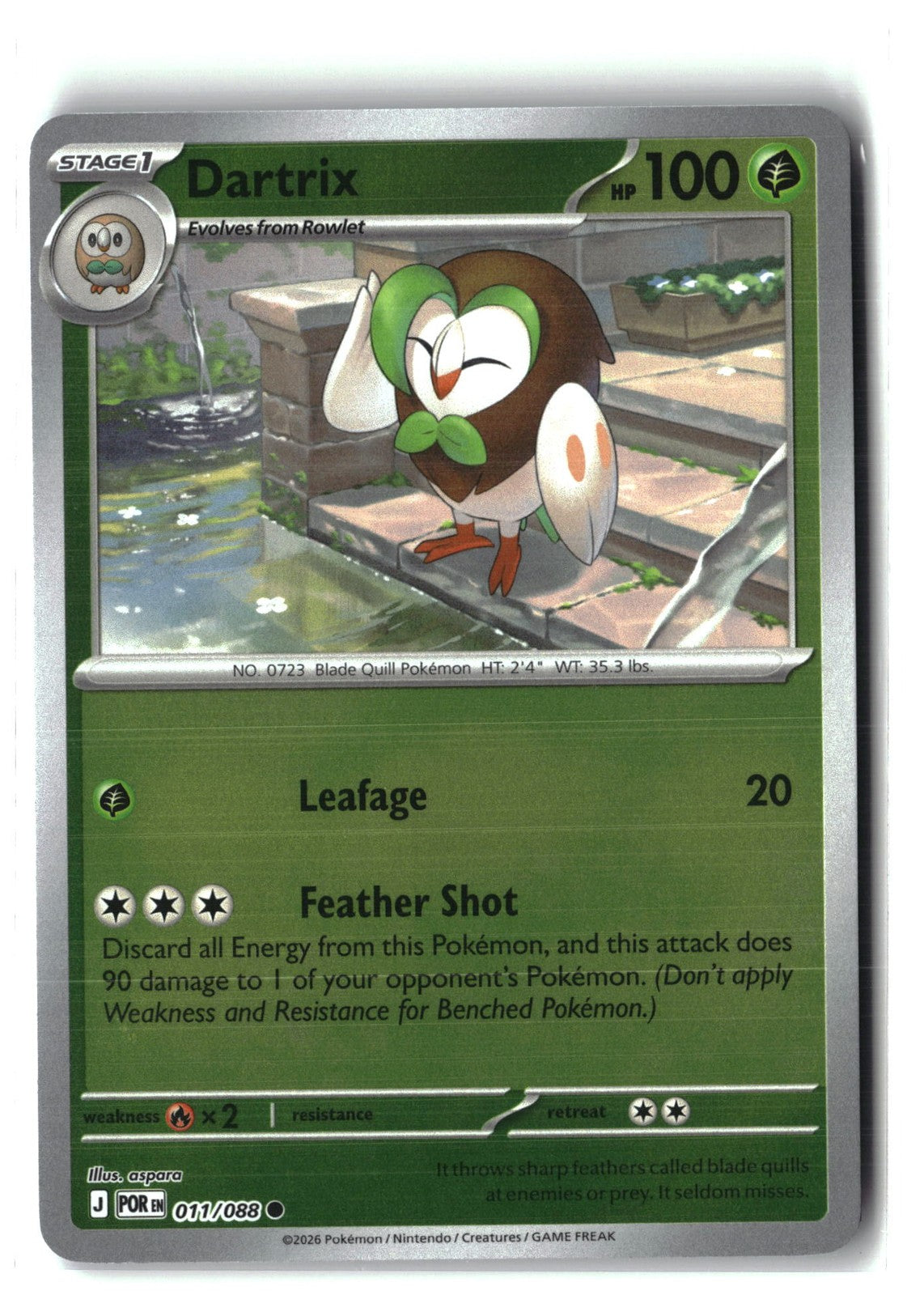 Dartrix Reverse Holofoil NM (Perfect Order 011/088)