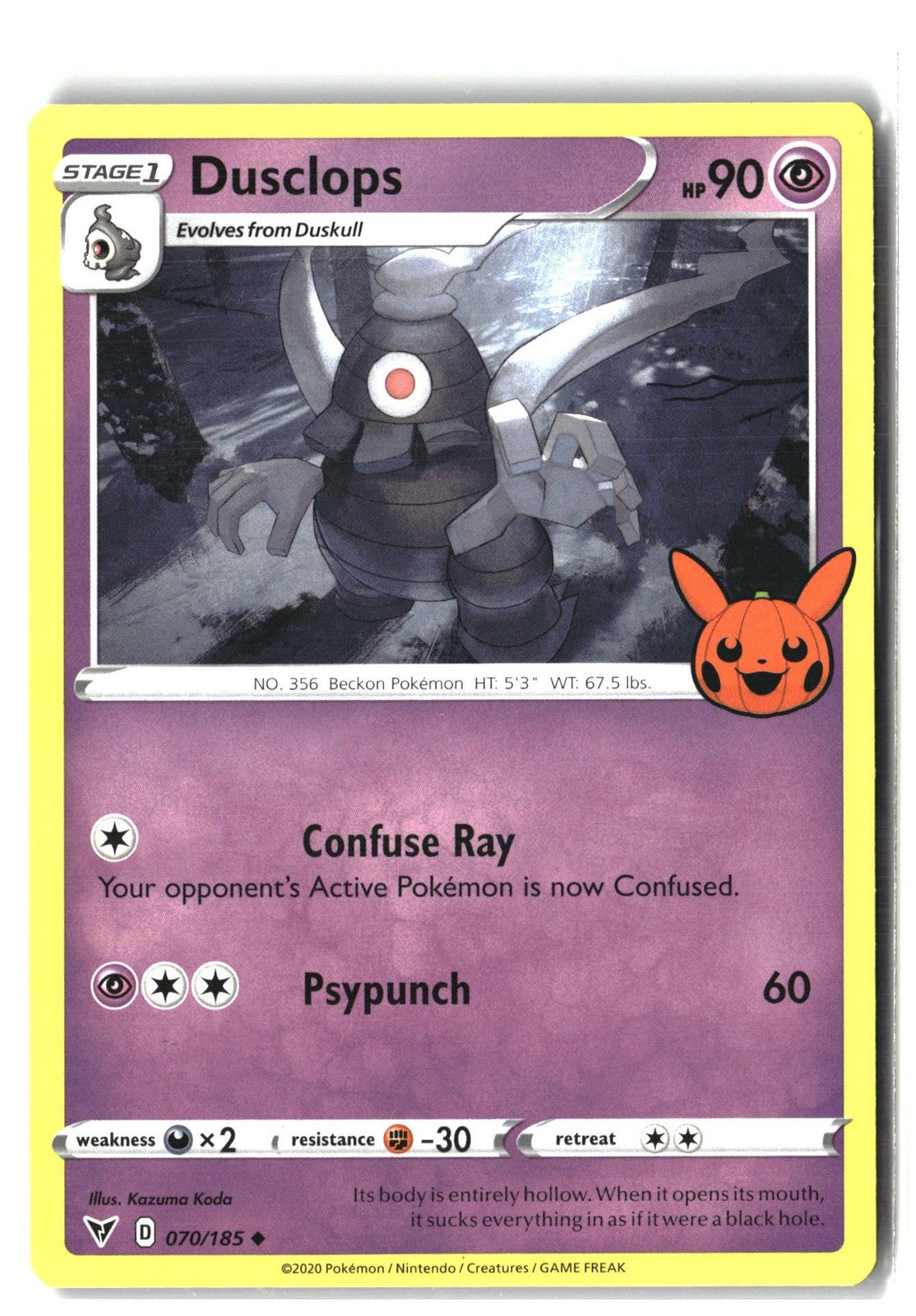 Dusclops (SWSH04: Vivid Voltage 070/185) NM