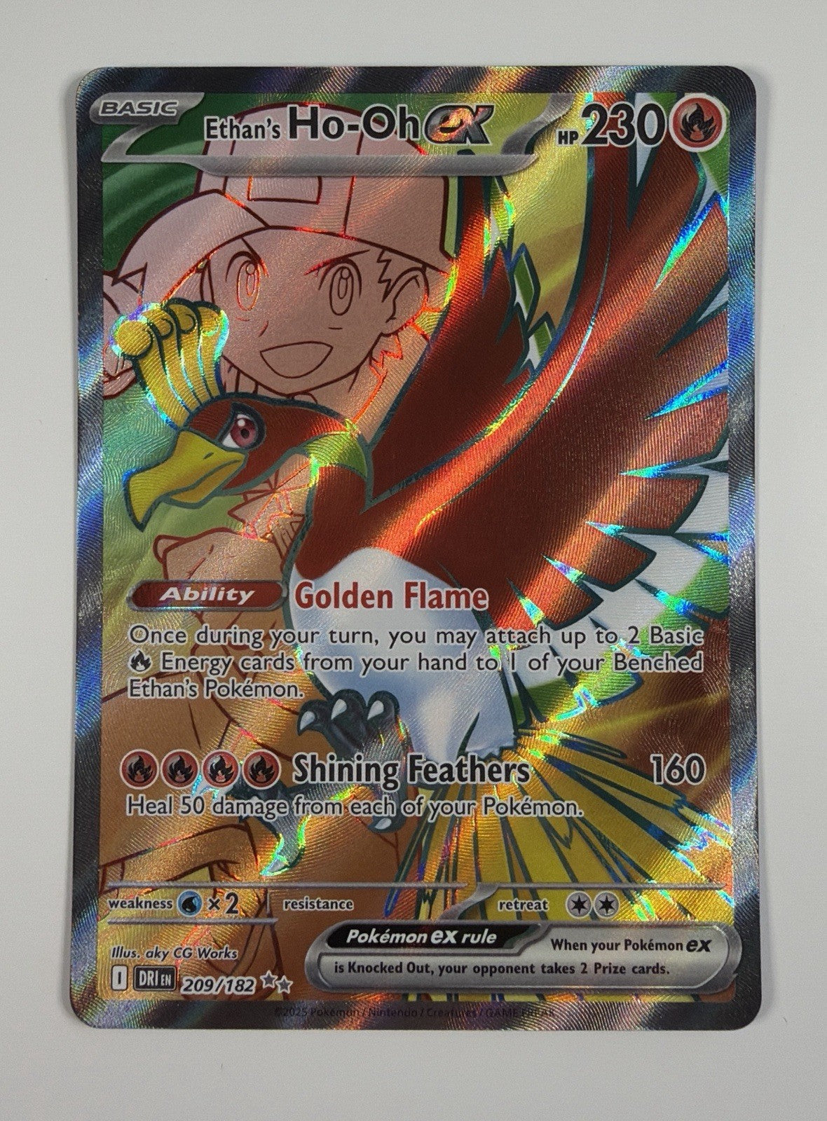 Ethan's Ho-Oh ex Holo Destined Rivals 209/182 NM Near Mint Pokemon TCG