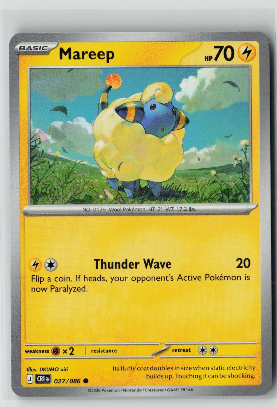 Mareep (Chaos Rising 027/086) NM