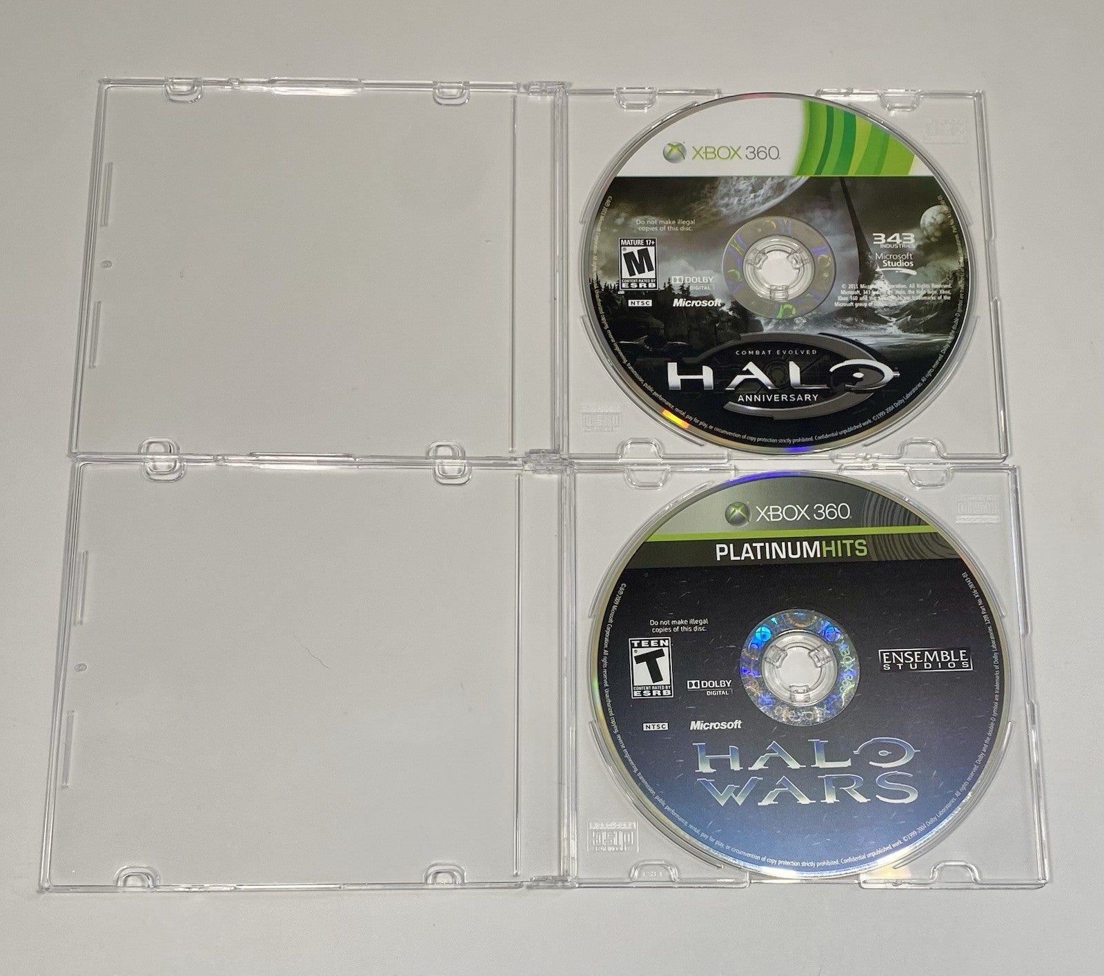 Halo Combat Evolved Anniversary & Halo Wars Bundle Xbox 360 Discs Only Tested