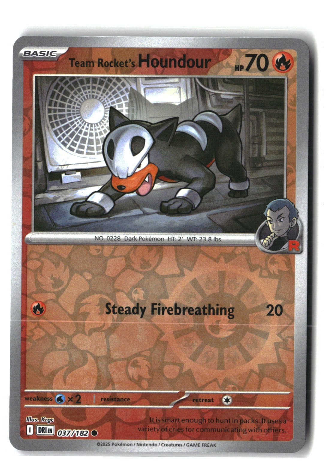 Team Rocket's Houndour Reverse Holofoil NM (Destined Rivals 037/182)