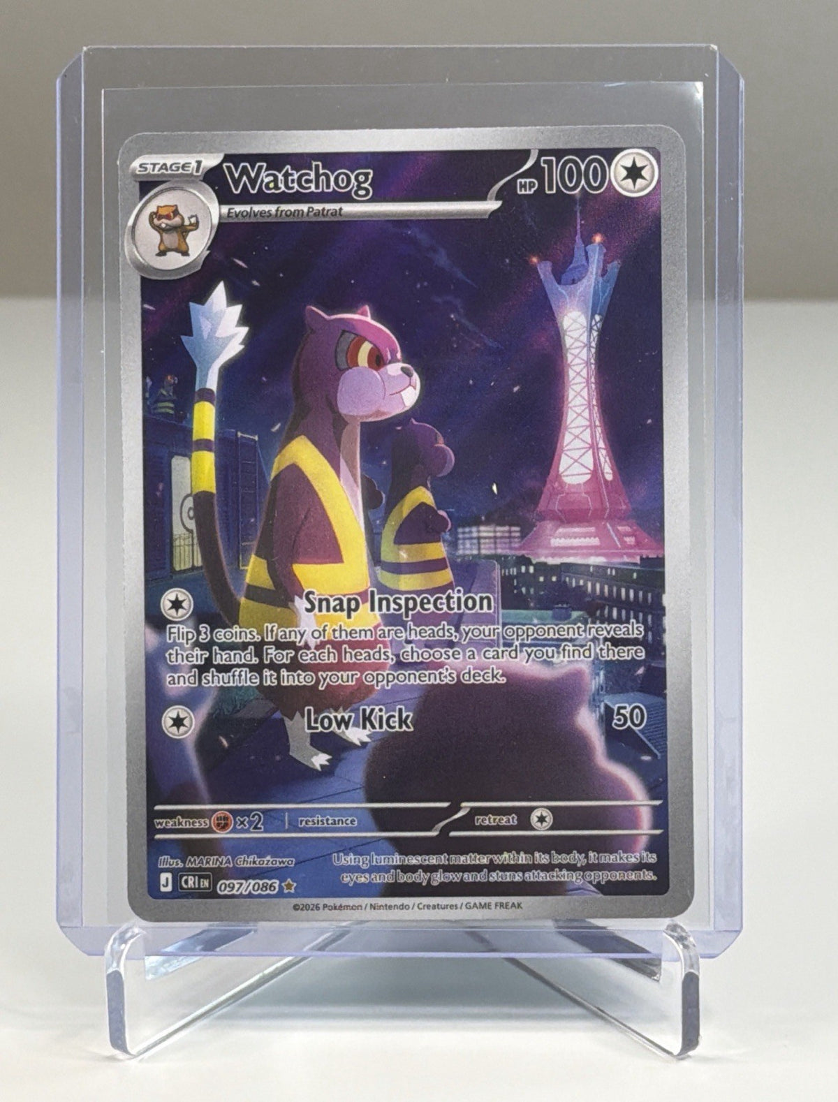Watchog 97/86 Illustration Rare Pokemon TCG Chaos Rising ME04 NM Near Mint