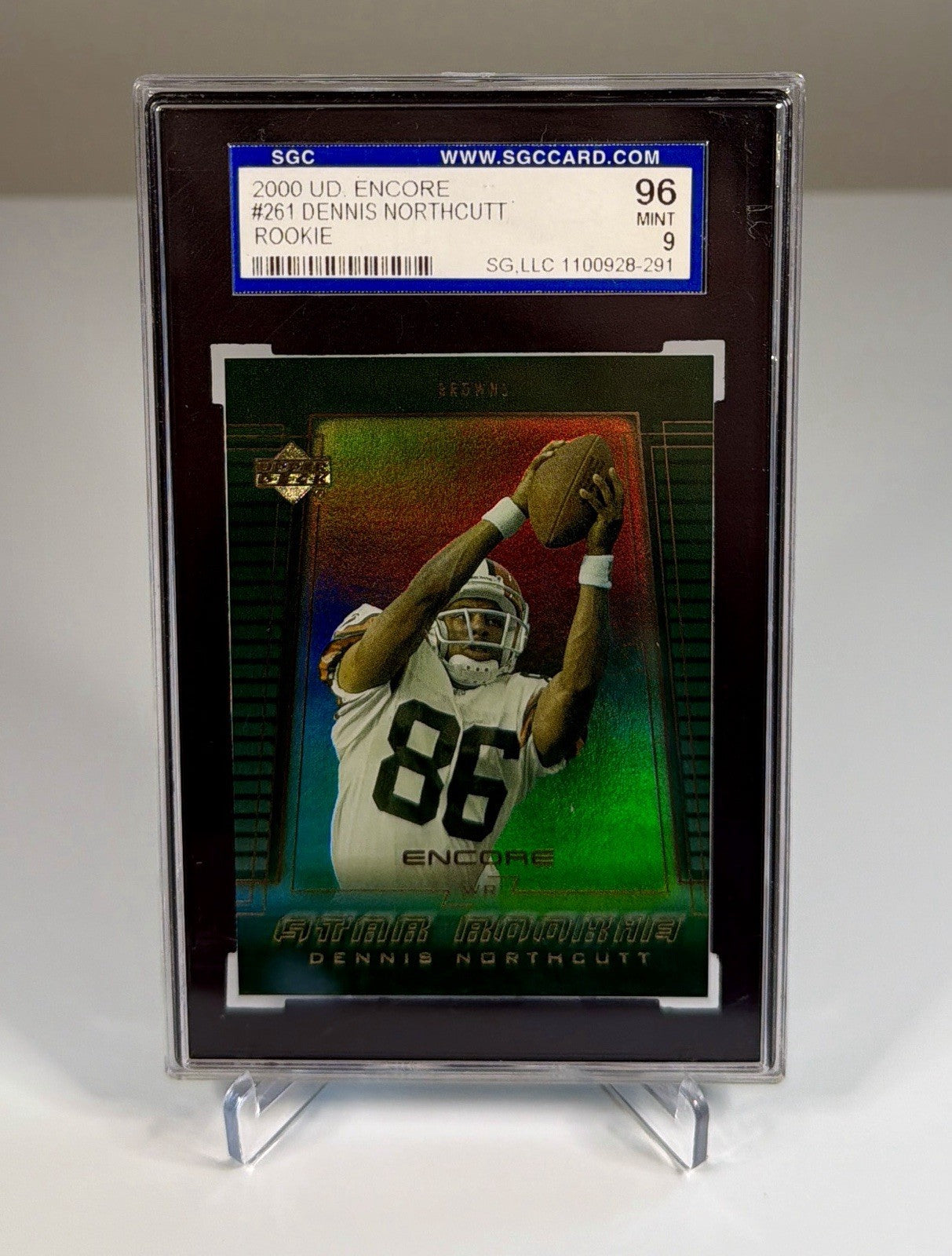 2000 Upper Deck Encore Dennis Northcutt #261 SGC 9 Mint Rookie Cleveland Browns