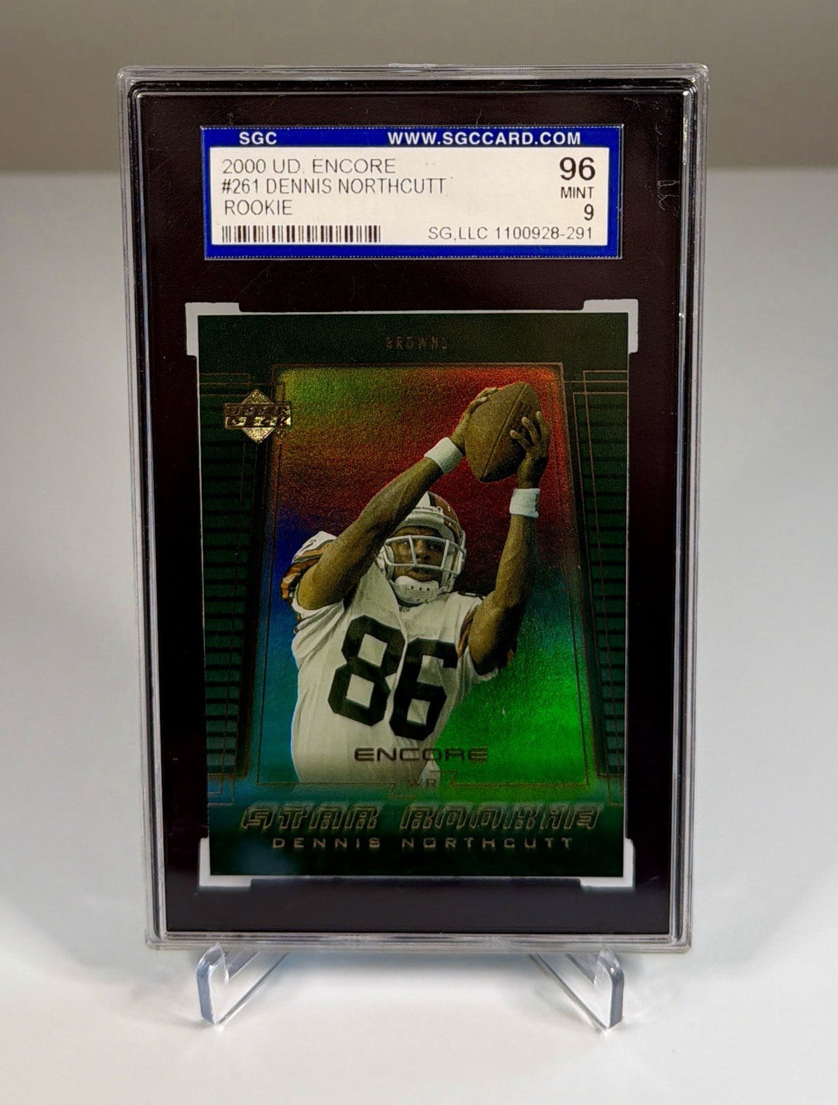 2000 Upper Deck Encore Dennis Northcutt #261 SGC 9 Mint Rookie Cleveland Browns