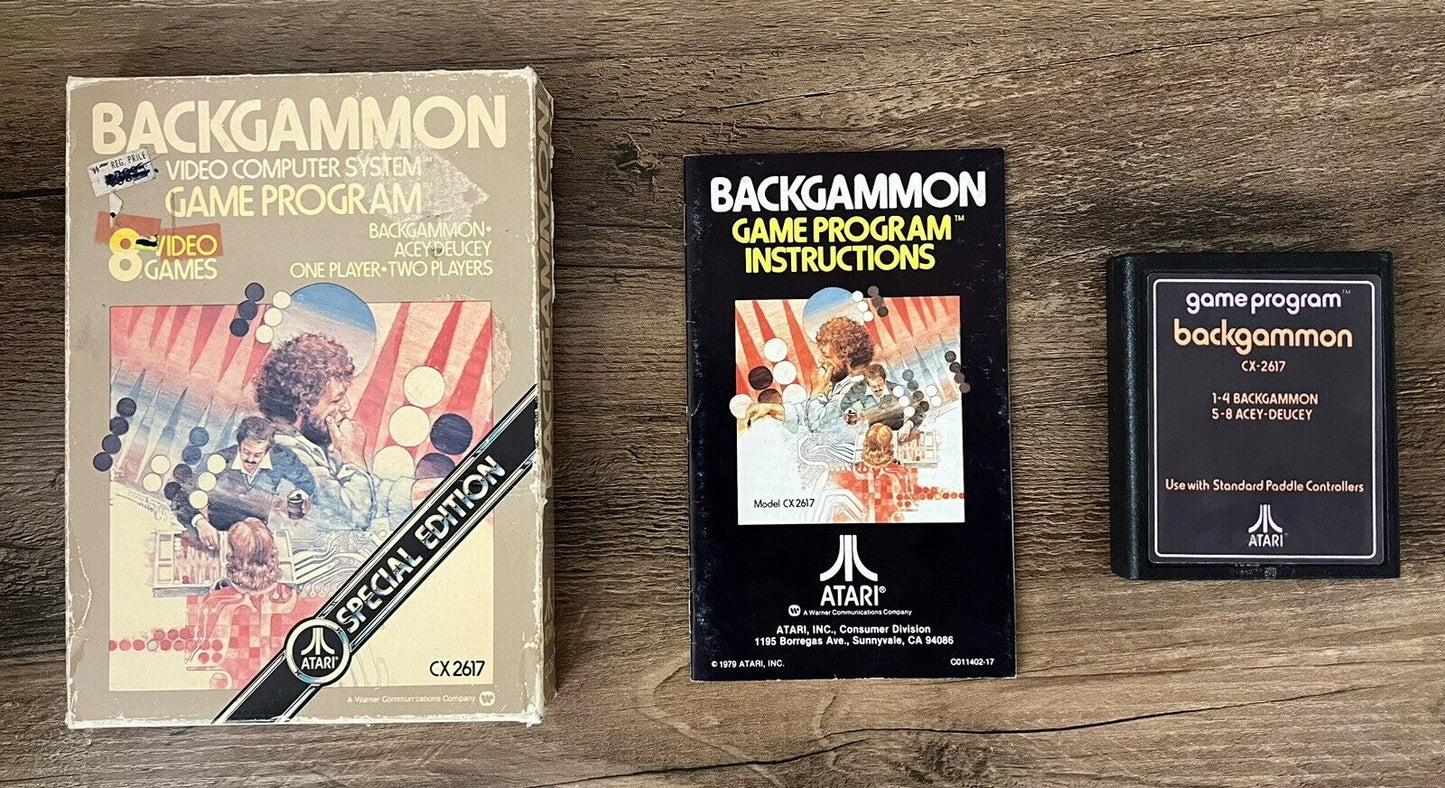 Backgammon Atari 2600 Complete CIB  Special Edition Tested & Works!