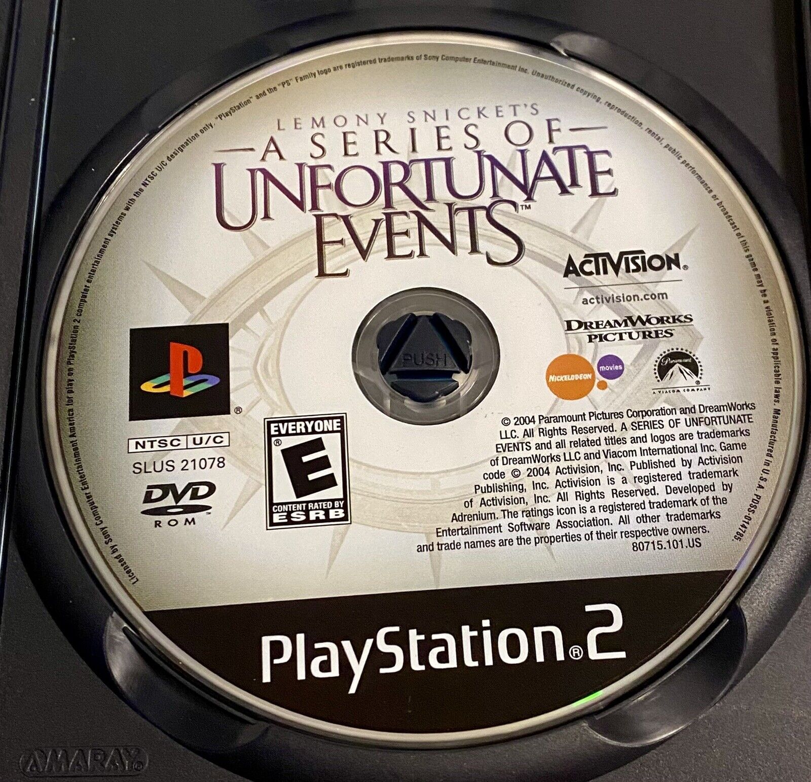 Lemony Snickets A Series of Unfortunate Events PlayStation 2 CIB Ticket, Manual